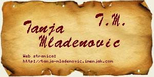 Tanja Mladenović vizit kartica